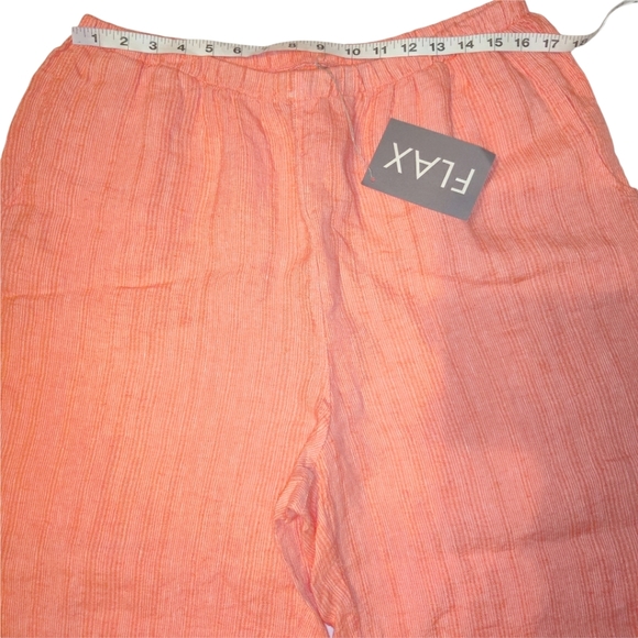 NWT Flax Floods Linen Vintage Elastic Waist High Rise Pull On Wide Leg Pants - Picture 10 of 15